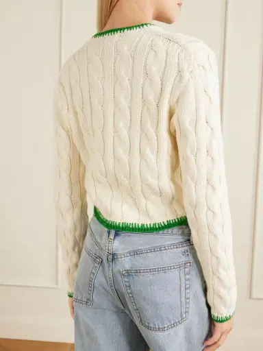Polo Ralph Lauren Embroidered Cable-knit Cotton-blend Cardigan | Thumbnail 4