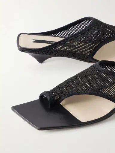 CHRISTEN Leather-trimmed 35 Mesh Sandals | Thumbnail 5