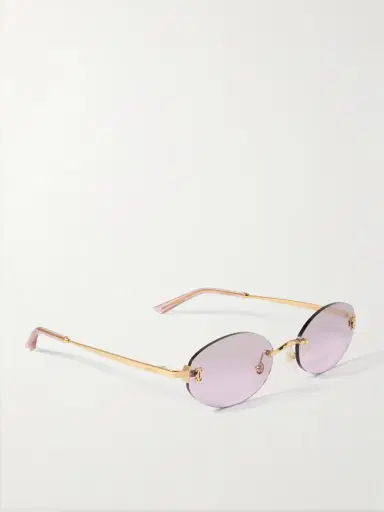 Cartier Eyewear Double C Rimless Oval-frame Gold-tone Sunglasses | Thumbnail 3 Cartier Eyewear Double C Rimless Oval-frame Gold-tone Sunglasses | Thumbnail 3