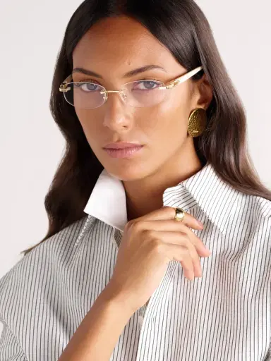 Cartier Eyewear Oval-frame Rimless Gold-tone And Acetate Optical Glasses | Thumbnail 2
