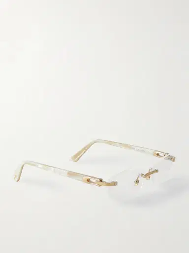 Cartier Eyewear Oval-frame Rimless Gold-tone And Acetate Optical Glasses | Thumbnail 3