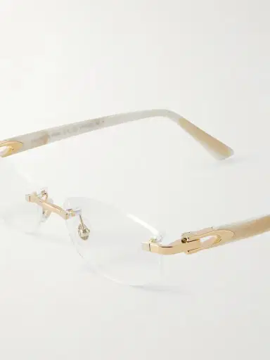 Cartier Eyewear Oval-frame Rimless Gold-tone And Acetate Optical Glasses | Thumbnail 4