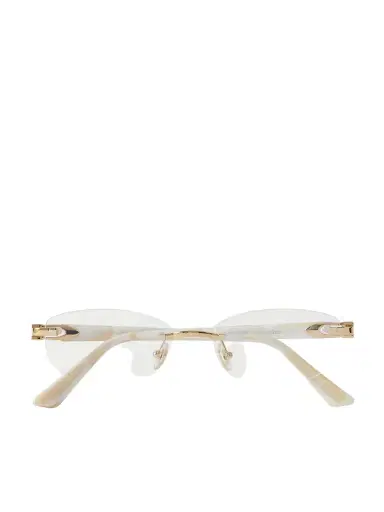 Cartier Eyewear Oval-frame Rimless Gold-tone And Acetate Optical Glasses | Thumbnail 1