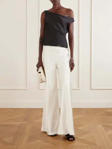 Norma Kamali Maria Satin One-shoulder Top | Thumbnail 2 Norma Kamali Maria Satin One-shoulder Top | Thumbnail 2