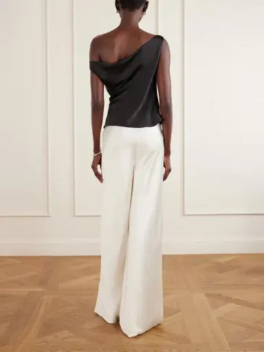 Norma Kamali Maria Satin One-shoulder Top | Thumbnail 3 Norma Kamali Maria Satin One-shoulder Top | Thumbnail 3