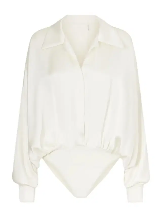 Norma Kamali Boyfriend Shirt Satin Bodysuit