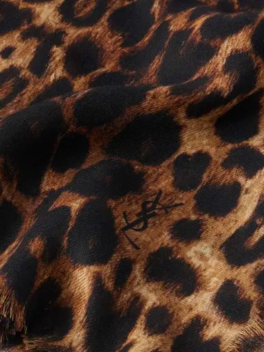 Saint Laurent Leopard-print Wool Scarf | Thumbnail 4