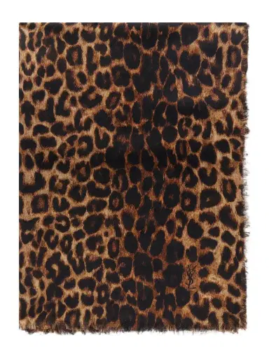 Saint Laurent Leopard-print Wool Scarf | Thumbnail 1