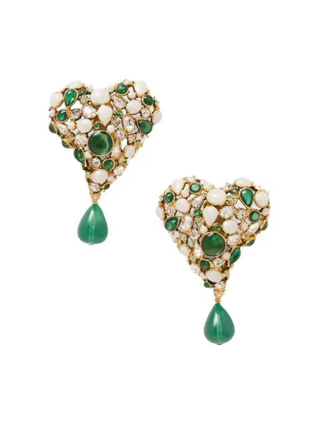Bo Coeur Fetiche Gold-tone And Crystal Clip Earrings