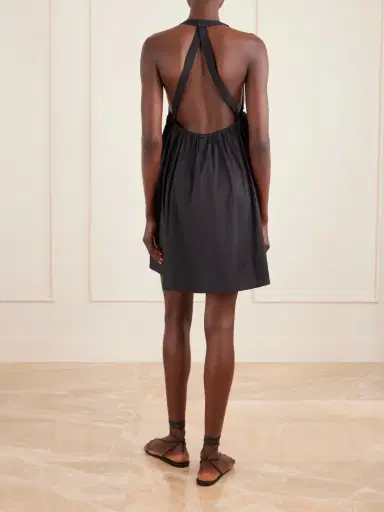 Max Mara Beachwear Cotton-blend Poplin Halterneck Mini Dress | Thumbnail 3 Max Mara Beachwear Cotton-blend Poplin Halterneck Mini Dress | Thumbnail 3
