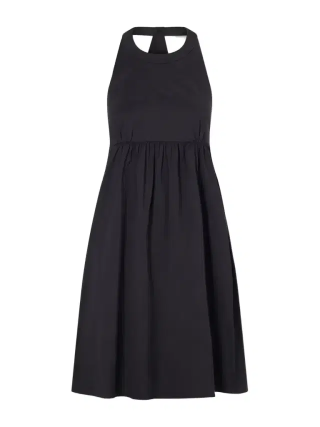 Max Mara Beachwear Cotton-blend Poplin Halterneck Mini Dress