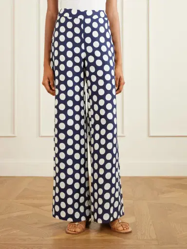 Cara Cara Polka Dot Linen Wide-leg Pants | Thumbnail 3