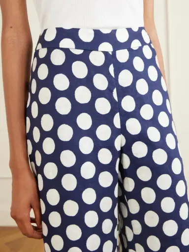 Cara Cara Polka Dot Linen Wide-leg Pants | Thumbnail 5