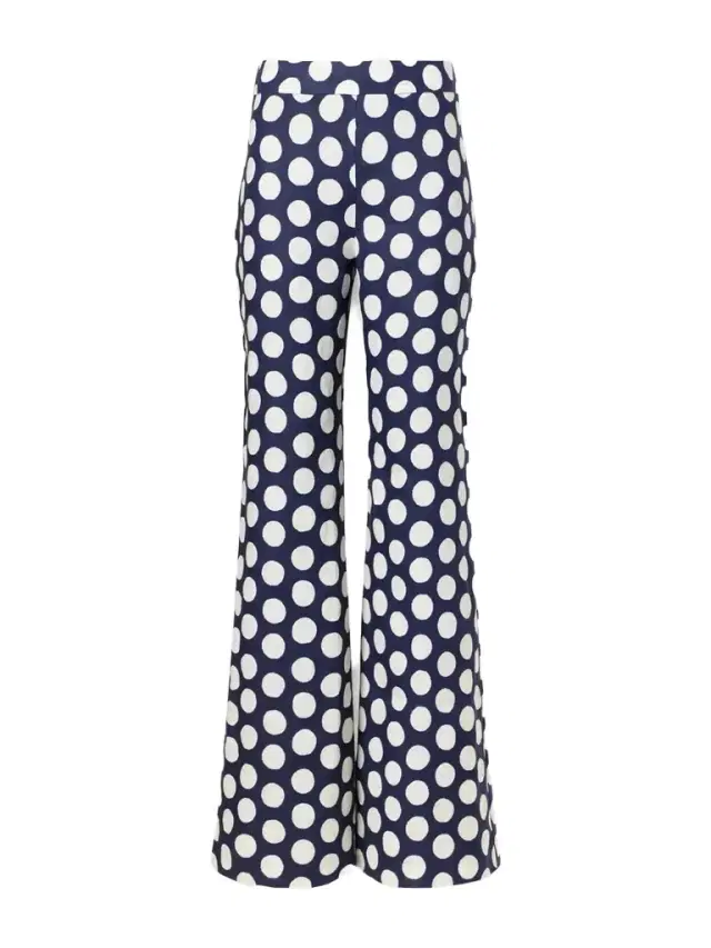 Polka Dot Linen Wide-leg Pants