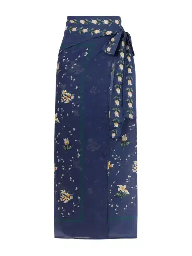 Agua by Agua Bendita Floral Print Wrap Cotton And Silk-blend Coverup | Thumbnail 1 Agua by Agua Bendita Floral Print Wrap Cotton And Silk-blend Coverup | Thumbnail 1