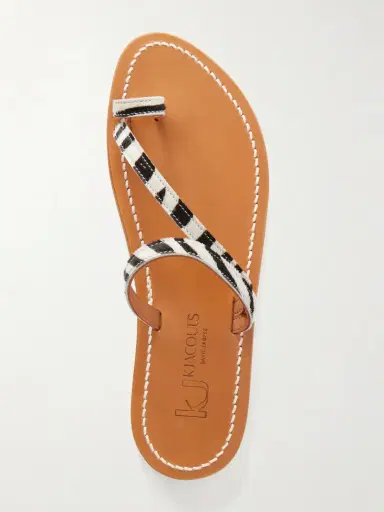 K Jacques St Tropez Actium Zebra-print Calf Hair Sandals | Thumbnail 6 K Jacques St Tropez Actium Zebra-print Calf Hair Sandals | Thumbnail 6