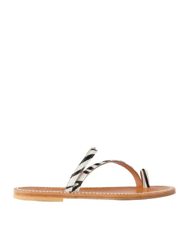K Jacques St Tropez Actium Zebra-print Calf Hair Sandals | Thumbnail 1 K Jacques St Tropez Actium Zebra-print Calf Hair Sandals | Thumbnail 1