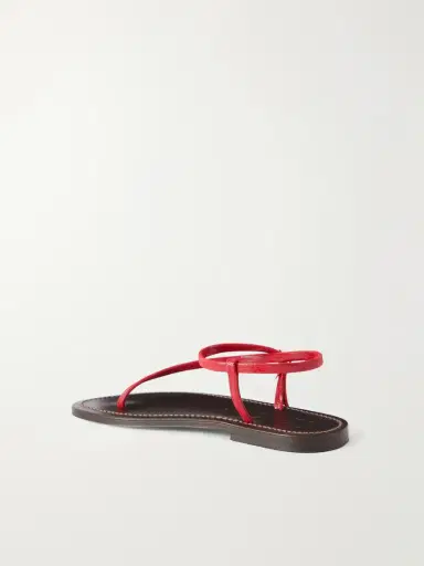 K Jacques St Tropez Vassili Snake-effect Leather Flat Sandals | Thumbnail 3