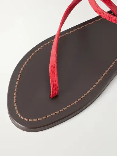 K Jacques St Tropez Vassili Snake-effect Leather Flat Sandals | Thumbnail 5