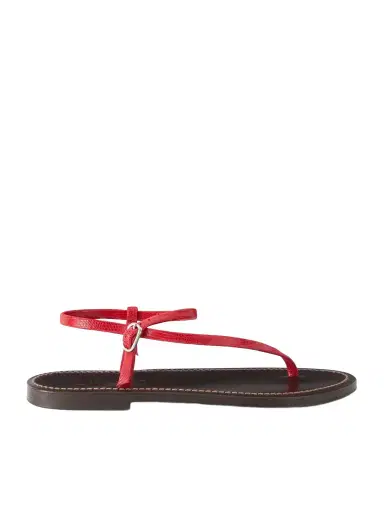 K Jacques St Tropez Vassili Snake-effect Leather Flat Sandals | Thumbnail 1