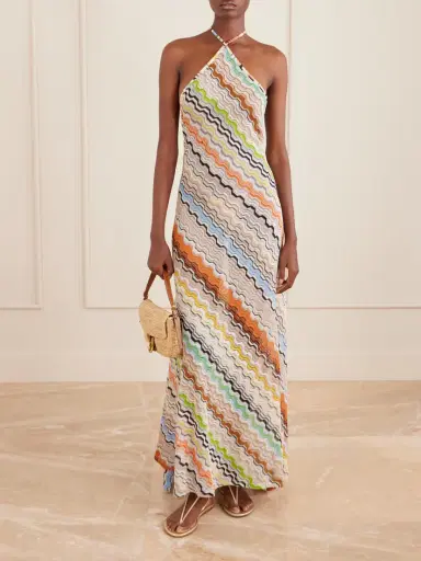 Missoni Striped Crochet-knit Halterneck Maxi Dress | Thumbnail 2