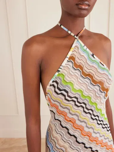 Missoni Striped Crochet-knit Halterneck Maxi Dress | Thumbnail 4