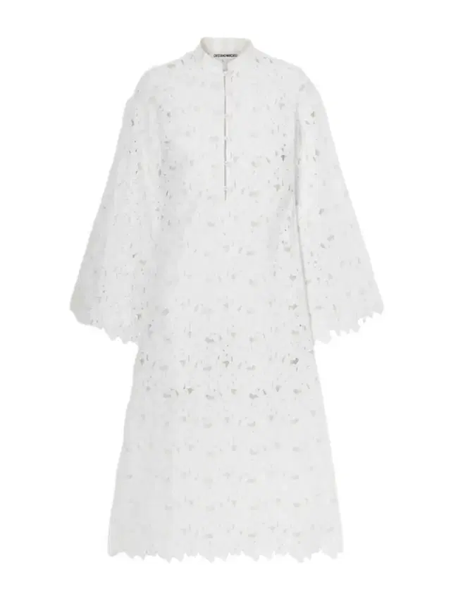 Cristiano Marcheli Eleonora Floral-embroidered Silk-trimmed Broderie Anglaise Kaftan