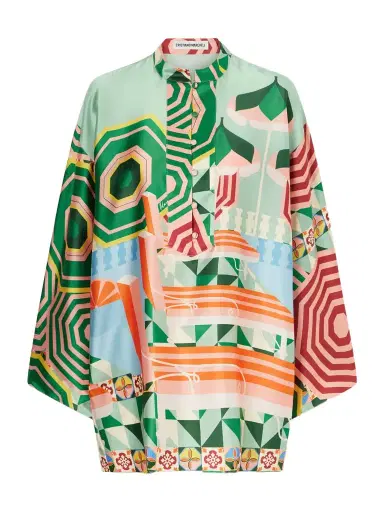 Cristiano Marcheli Maria Printed Silk-blend Satin Coverup | Thumbnail 1