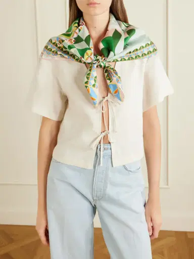 Cristiano Marcheli Alessandra Printed Silk-twill Scarf | Thumbnail 3