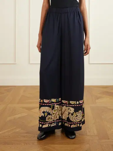 BODE Feather Runner Embroidered Cotton-blend Flared Pants | Thumbnail 3 BODE Feather Runner Embroidered Cotton-blend Flared Pants | Thumbnail 3