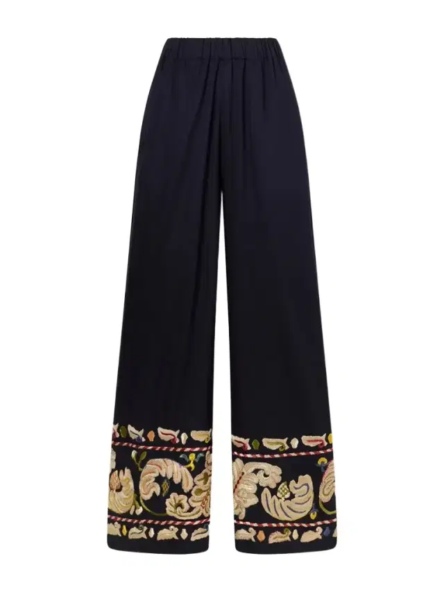 Feather Runner Embroidered Cotton-blend Flared Pants