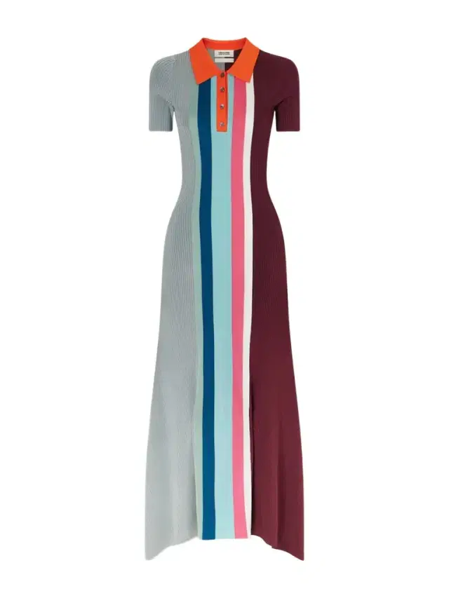 Striped Crochet-knit Jersey Maxi Dress