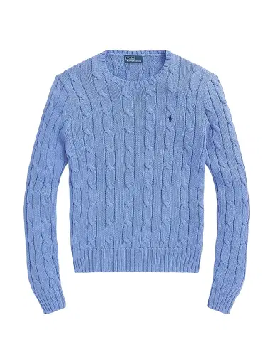 Polo Ralph Lauren Women's Julianna Cable-Knit Cotton Crewneck Sweater - Litchfield Blue | Thumbnail 1