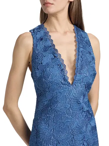 Ramy Brook Women's Rosalie V-Neck Lace Minidress - Blue Lace | Thumbnail 6 Ramy Brook Women's Rosalie V-Neck Lace Minidress - Blue Lace | Thumbnail 6