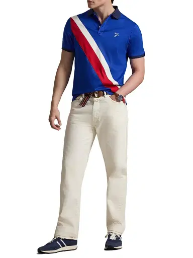 Polo Ralph Lauren Men's Logo Contrast-Striped Cotton Polo Shirt | Thumbnail 2 Polo Ralph Lauren Men's Logo Contrast-Striped Cotton Polo Shirt | Thumbnail 2