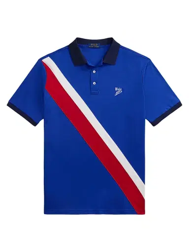 Polo Ralph Lauren Men's Logo Contrast-Striped Cotton Polo Shirt | Thumbnail 1 Polo Ralph Lauren Men's Logo Contrast-Striped Cotton Polo Shirt | Thumbnail 1