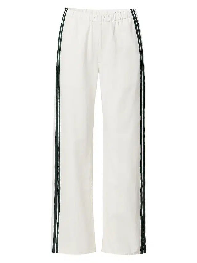 rag & bone Women's Featherweight Logan Striped Denim Track Pants - White Sport