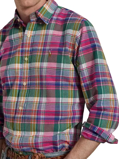 Polo Ralph Lauren Men's Plaid Stretch-Cotton Button-Down Oxford Shirt | Thumbnail 5 Polo Ralph Lauren Men's Plaid Stretch-Cotton Button-Down Oxford Shirt | Thumbnail 5