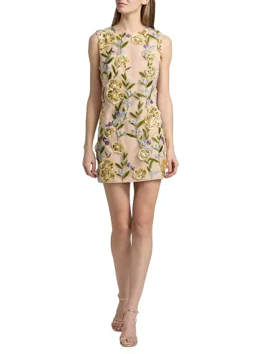 Milly Women's Ivette Sequin-Embroidered Minidress | Thumbnail 2