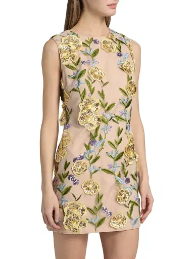 Milly Women's Ivette Sequin-Embroidered Minidress | Thumbnail 4