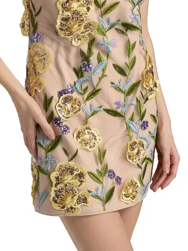 Milly Women's Ivette Sequin-Embroidered Minidress | Thumbnail 6