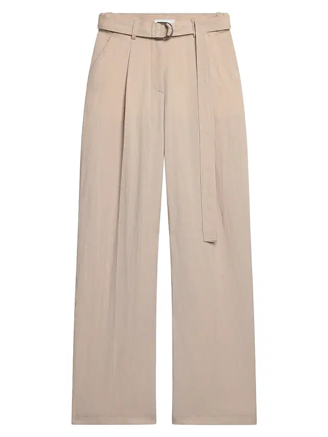 Helmut Lang Women's Twill Pleated Wide-Leg Belted Pants -