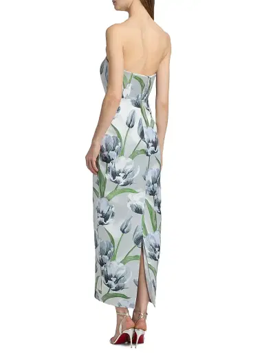 Milly Women's Orion Tulip Jacquard Strapless Gown - Blue - Size 12 | Thumbnail 5 Milly Women's Orion Tulip Jacquard Strapless Gown - Blue - Size 12 | Thumbnail 5