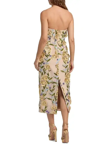 Milly Women's Kait Embroidered Sequined Strapless Midi-Dress | Thumbnail 5 Milly Women's Kait Embroidered Sequined Strapless Midi-Dress | Thumbnail 5