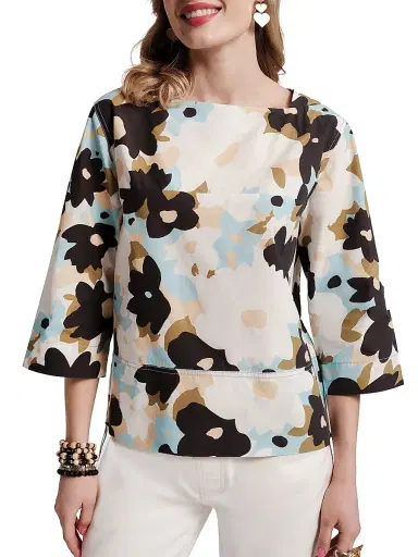 Frances Valentine Women's Carly Floral-Print Cotton Top | Thumbnail 1 Frances Valentine Women's Carly Floral-Print Cotton Top | Thumbnail 1
