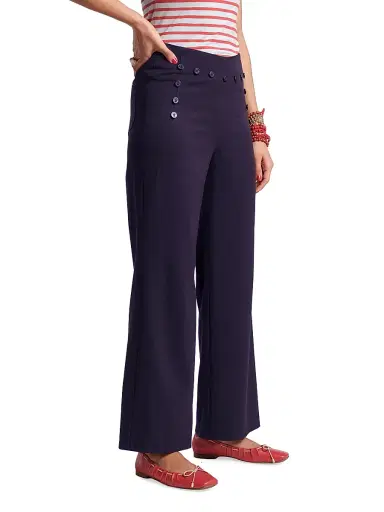 Frances Valentine Women's Sailor Lace-Up Back Pants - Navy - Size 12 | Thumbnail 2 Frances Valentine Women's Sailor Lace-Up Back Pants - Navy - Size 12 | Thumbnail 2