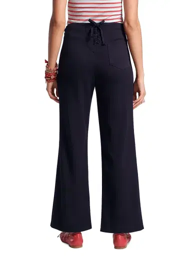 Frances Valentine Women's Sailor Lace-Up Back Pants - Navy - Size 12 | Thumbnail 3 Frances Valentine Women's Sailor Lace-Up Back Pants - Navy - Size 12 | Thumbnail 3