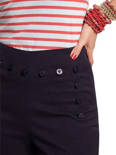 Frances Valentine Women's Sailor Lace-Up Back Pants - Navy - Size 12 | Thumbnail 5 Frances Valentine Women's Sailor Lace-Up Back Pants - Navy - Size 12 | Thumbnail 5