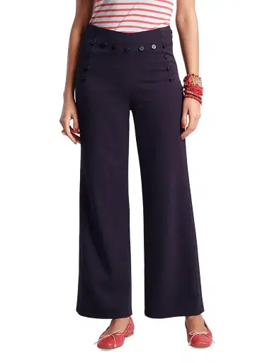 Frances Valentine Women's Sailor Lace-Up Back Pants - Navy - Size 12 | Thumbnail 1 Frances Valentine Women's Sailor Lace-Up Back Pants - Navy - Size 12 | Thumbnail 1