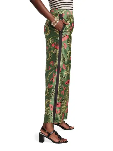 Frances Valentine Women's Canopy Palazzo Pants - Green Pink Multi - Size 12 | Thumbnail 2 Frances Valentine Women's Canopy Palazzo Pants - Green Pink Multi - Size 12 | Thumbnail 2